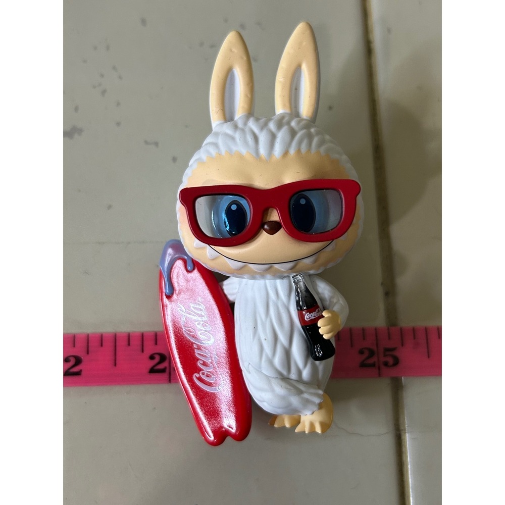 Pop Mart Labubu Coca-Cola Kasing Lung Surfing Vinyl Figure Red Glasses Surfboard
